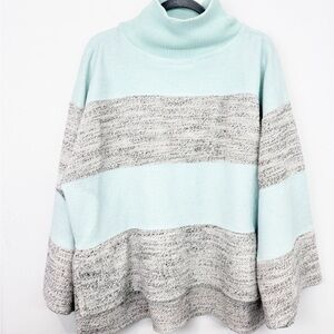 Daily Practice by Anthropologie Oversized Striped Sweater in Mint Size Large